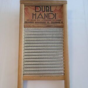 Vintage Dubl Handi Washboard, Columbus Ohio, Galvanized metal, two sided